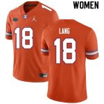 Women's Florida Gators #18 Dante Lang NCAA Nike Orange Authentic Stitched College Football Jersey RYZ4562NB